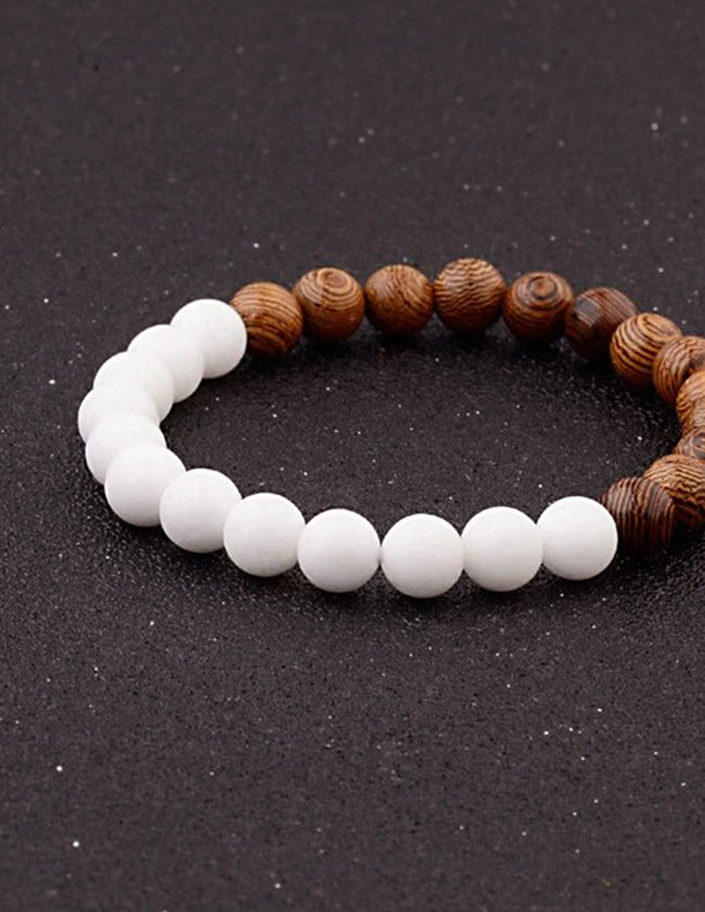 Bracelet Bouddhiste En Bois - Neuf Avec Étiquettes - Accessoire Spiritualité Zen