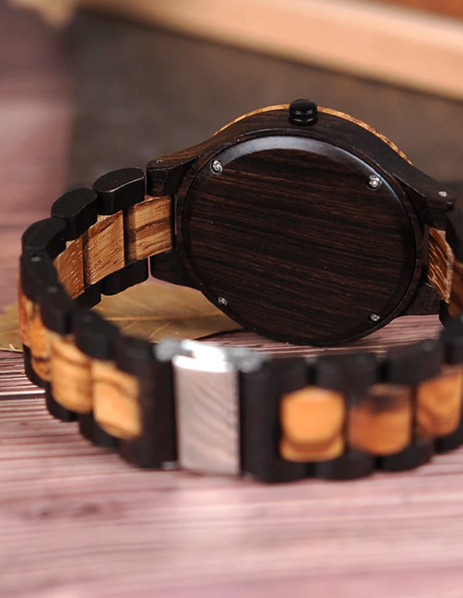 Montre Bracelet En Bois Unisexe - Mouvement Quartz - Cadran Multi-aiguilles