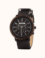 Montre en Bois avec Bracelet Cuir pour Homme