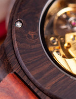 Montre Automatique en Bois de Santal Rouge