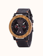 Montre en Bois Vintage avec Bracelet Cuir