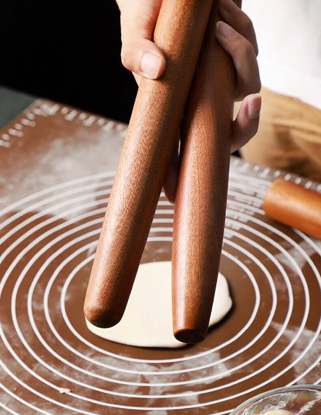 Paquet De 2 Rouleaux À Pâtisserie, Rouleau À Pâtisserie En Bois Avec Roulettes, Rouleau À Pâtisserie À Deux Extrémités, Rouleau À Pâtisserie Pour La Cuisson, Ustensiles De Cuisine