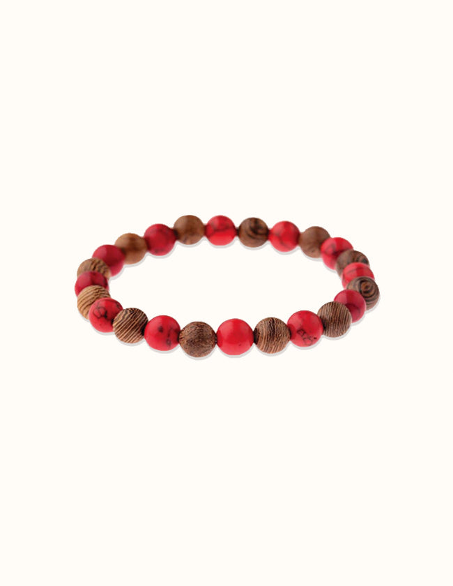 Lot De 5 Bracelets En Perles De Bois Style Bohème - Arbre De Vie, Cadeau Pour Femme, Maman, Amie