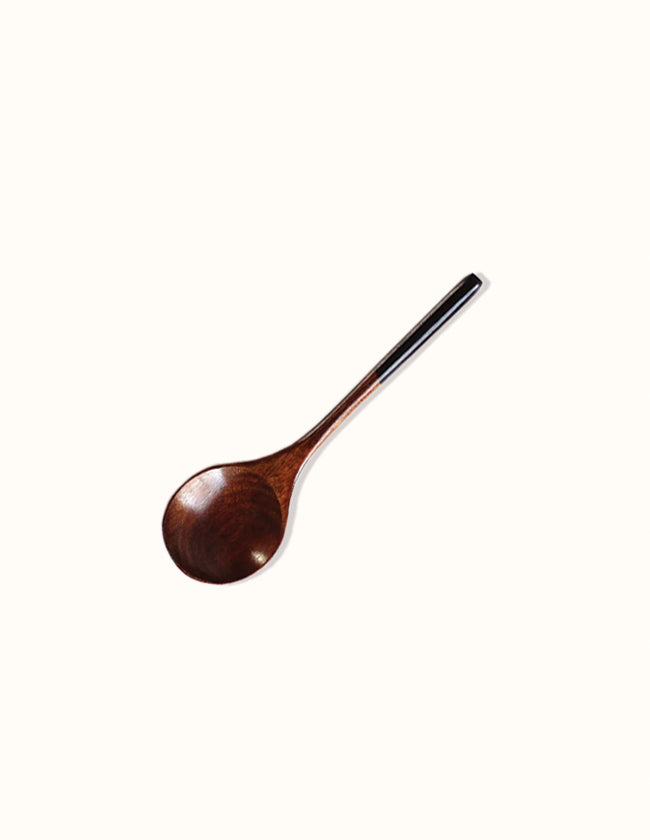 Lot De 2 Cuillères à Soupe En Bois 15,5cm - Ustensiles Cuisine Style Japonais Naturel