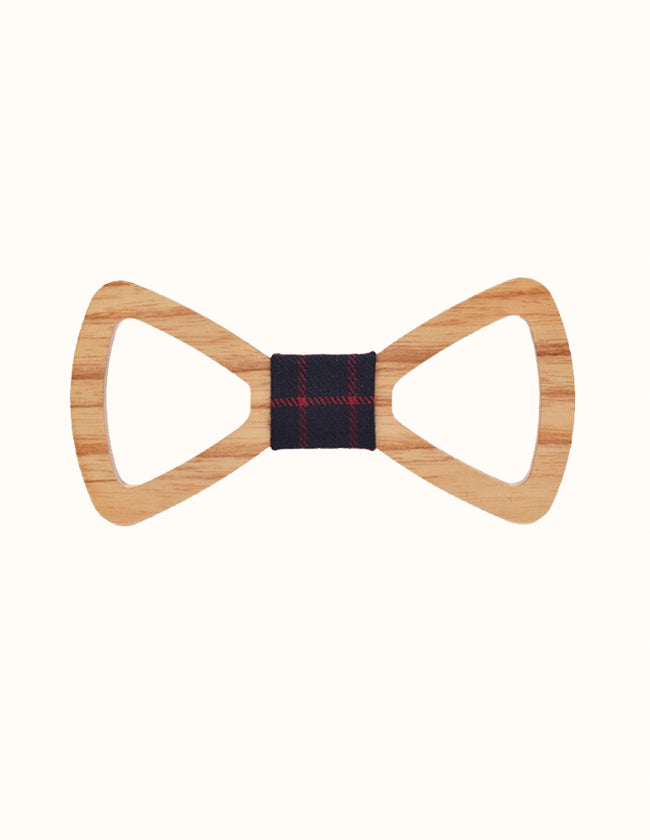Noeud Papillon Bois Homme Avec Boutons De Manchette Et Carré De Poche - Noël Mariage