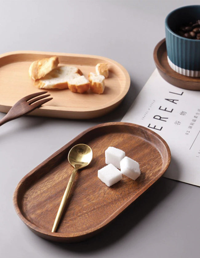 Lot De 6 Coquetiers En Bois De Hêtre Naturel/Ciré - Vaisselle Petit-Déjeuner Durable Et Élégante