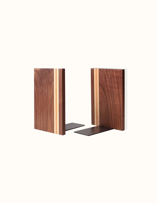 Serre-Livres En Hêtre 4 Pièces 13x8x10,5cm - Cale Livres Bois Massif Antidérapant Décoratif